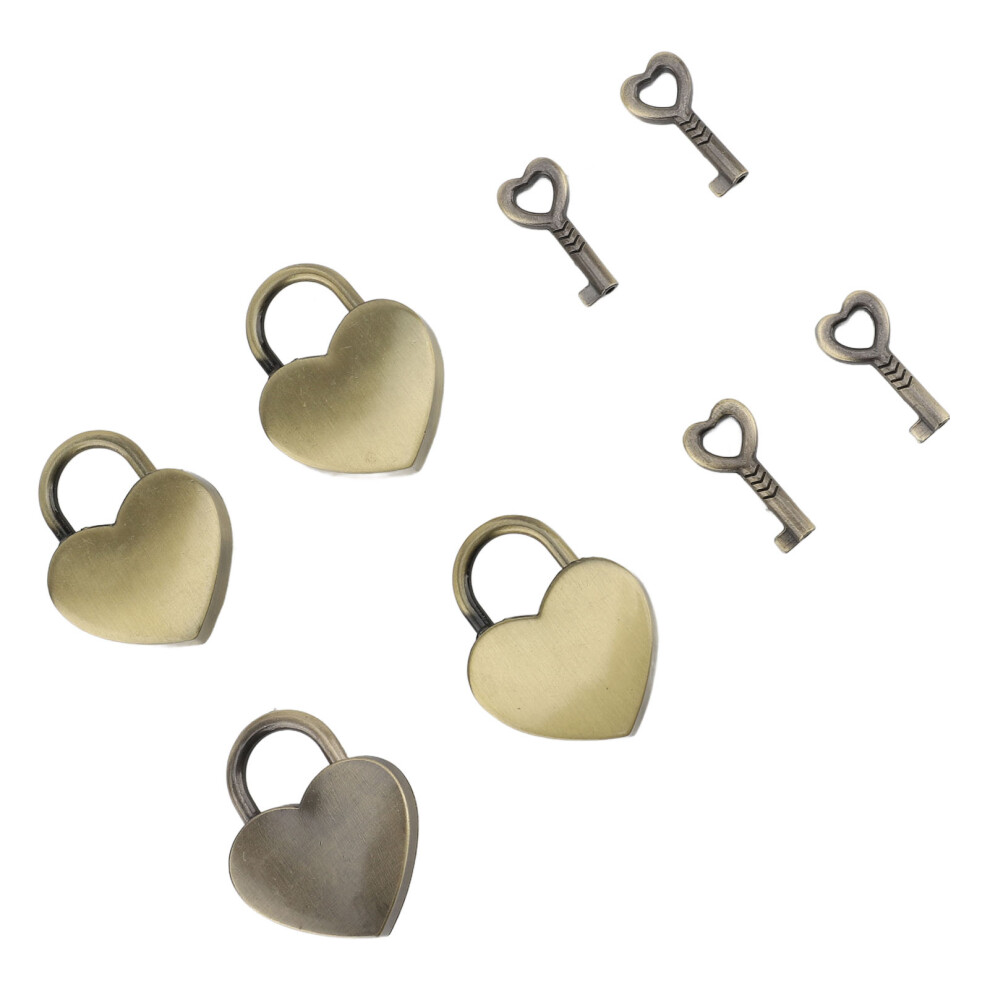 Heart Shaped Padlock & Key Set, Zinc Alloy, 38X30mm For Diary & Jewelry 3451363133336