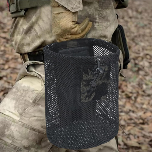Small Dump Pouch For Belt, Foldable Drawstring Pouch, Large Capacity, Black, Fruit Picking Bags 1