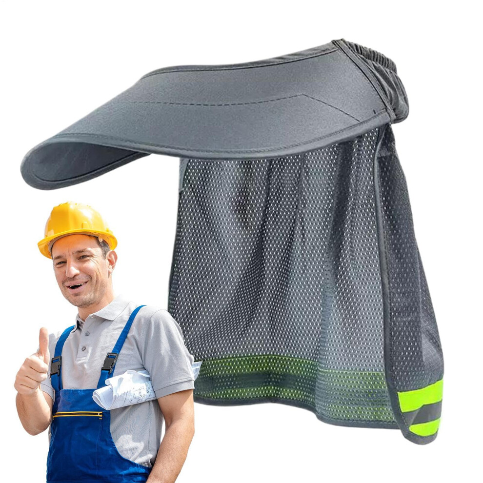Hard Hat Visor Sun Shade Mesh Neck Shield With Reflective Strip Grey Helmet Accessories For Construction Outdoor 9105992264094