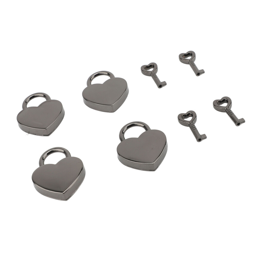 Heart Shaped Metal Padlock & Key Set For Jewelry Box, Diary, Luggage 7651363133312