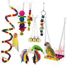 Combination Toy Set 7Piece Parrot Toy Set, Chew Toys for Parrots, Bird Toys for Parrots