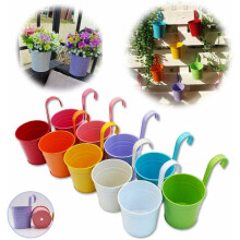 Ensemble de pots de fleurs suspendus décoratifs, jardinières de balcon avec crochet amovible pour une installation facile et une utilisation