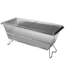 Large Portable Foldable Suitcase Charcoal Grill Stainless Steel With Stand For Outdoor Backyard Picnic BBQ Rack