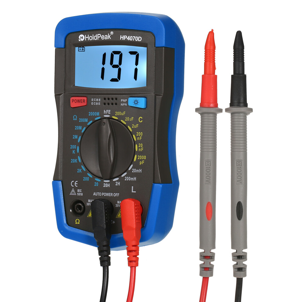 Holdpeak Hp4070d Digital Multimeter Resistance Capacitance Inductance Tester, Compact 14X7x3cm 7631363141661