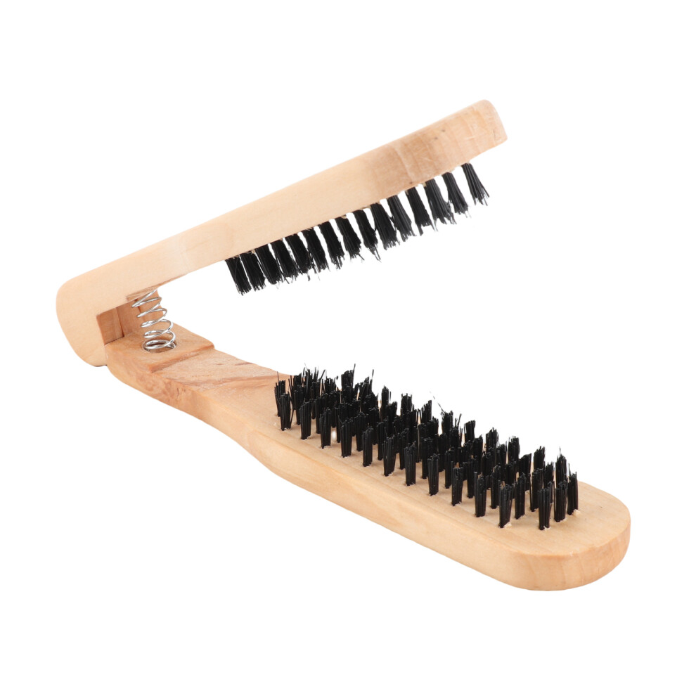 Unisex Wooden Hair Straightener Brush Â Burlywood, 22Cm, Anti-Damage Clamp