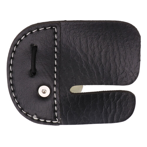 Archery Finger Tab Double Layer Leather Rubber Protector for Recurve Bow, Black, 8.5x7x3.6cm 2