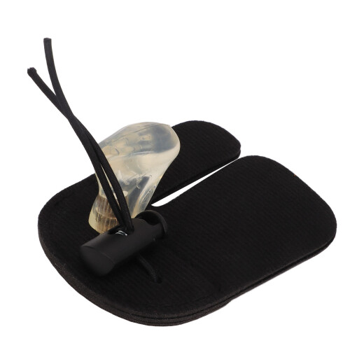 Archery Finger Tab Double Layer Leather Rubber Protector for Recurve Bow, Black, 8.5x7x3.6cm 1