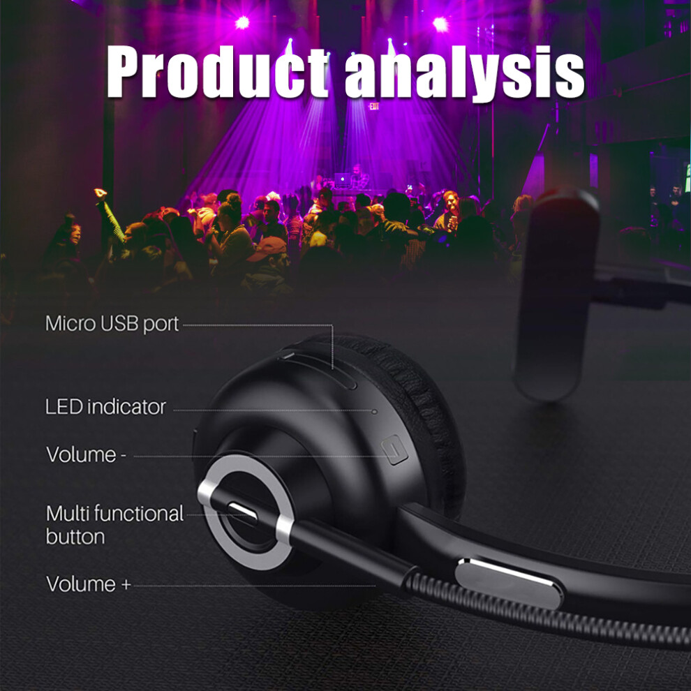 Wireless Bluetooth 5.0 Headset With Microphone, 17H Battery, Charging Base 4301363148375