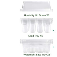 Kit de bandejas verdes para germinación de semillas en invernaderos y jardines, kit de cultivo de semillas transparente de celdas grandes con