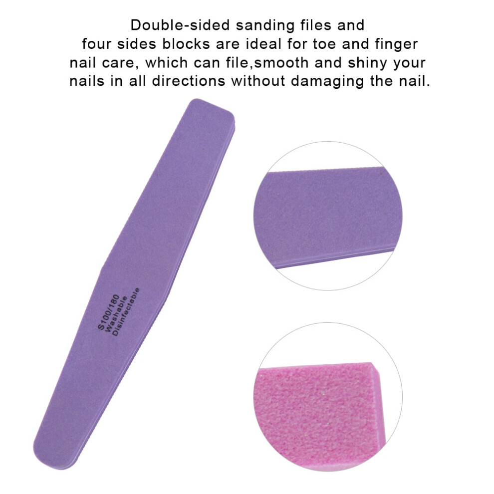 Professional 10Pcs Nail Care Set: Sanding Files & Buffers for All Nails
