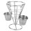 French Fries Display Cone Stand Double Cup Snack Baskets Buffet Durable Plastic 1