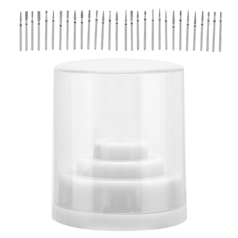 Manicure Nail Drill Bit Case 48 Slots White Portable Nail Tool Organizer 9471363154784