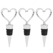 Affascinante tappo per bottiglia da bomboniera di matrimonio, tappi per vino a chiusura ermetica a forma di cuore, squisita finitura argento, design