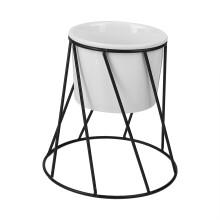 Sada 2 dekoratívnych kvetináčov, minimalistický dizajn kvetináčov pre elegantnú vnútornú oázu, keramika, kov, železo, antikorózna