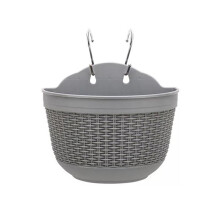 Indoor Outdoor Decorative Containers for Patio and Balcony, Self-Watering Wall Planters with Hooks, Coffee Color Resin Material, 25*16.5*15cm