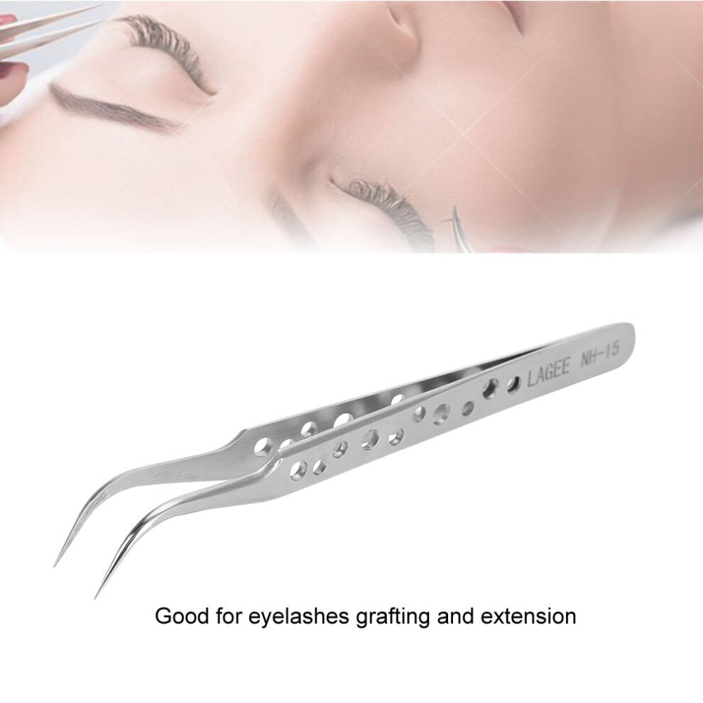 Stainless Steel Lash Extension Tweezers NH-15 Curved for False Eyelashes