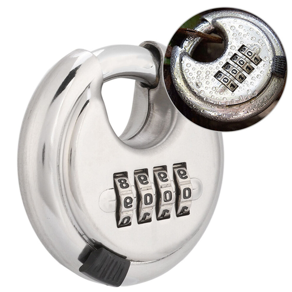 Stainless Steel Round Padlock 70Mm Thickened 9.5Mm Key Lock For Outdoor Fence 8461363161876