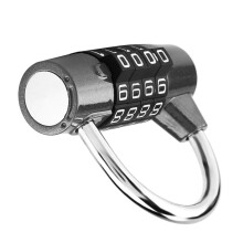 Secure 4 Dial Combination Padlock for Suitcases Gym Lockers Travel Black