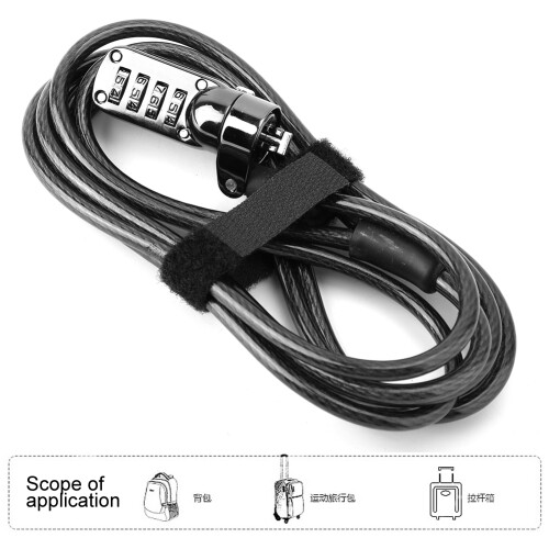 Laptop Security: 4 Digit Combination Steel Wire Anti-Theft Lock 2