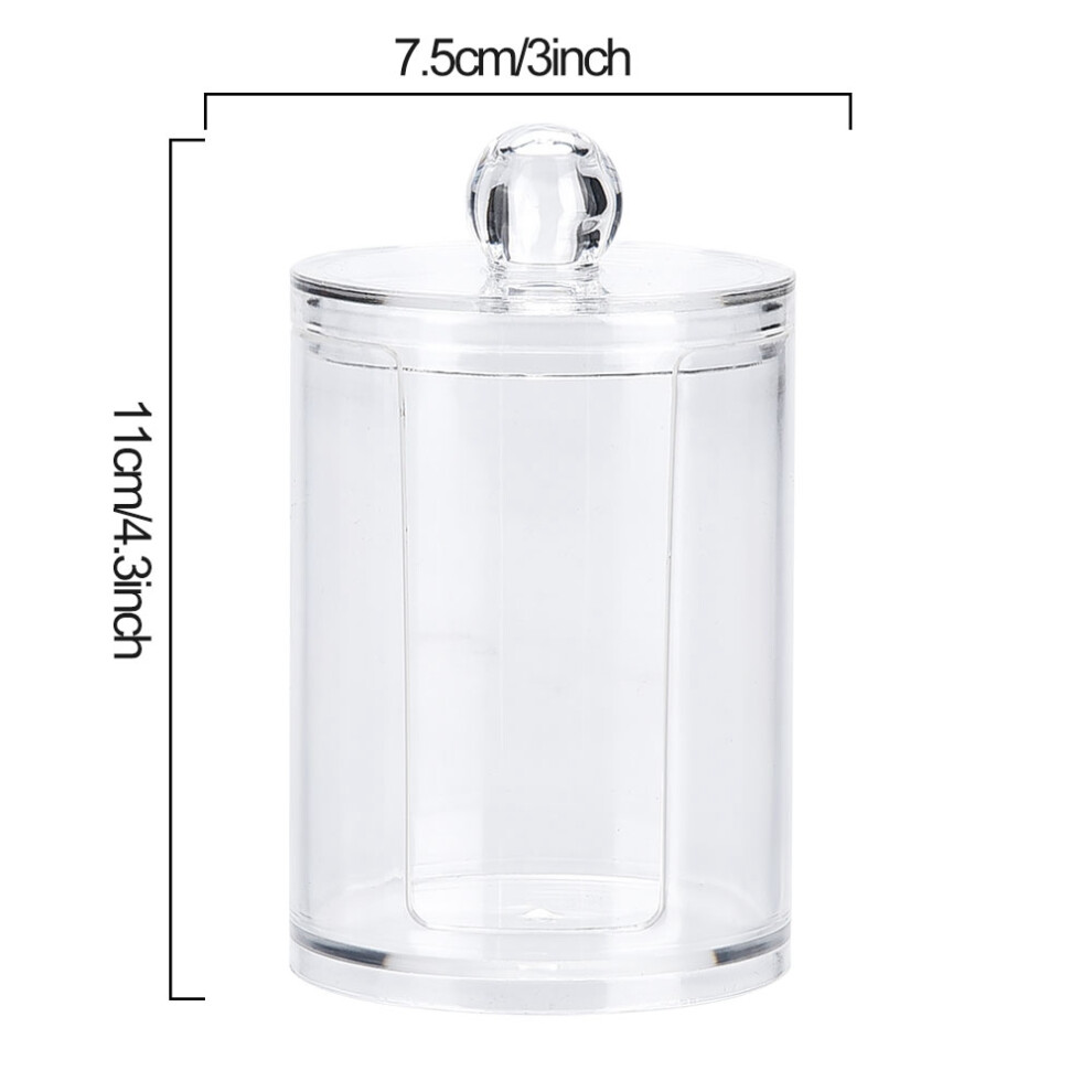 Round Acrylic Makeup Cotton Pad Holder - Clear Cosmetic Dispenser for Vanity