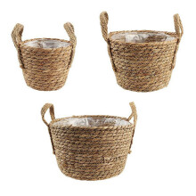 Galvanisert bøtte til blomster, vintage metallbøtte til blomster, rustikk jernplanter med komfortabelt håndtak, egnet for bruk i hjem og hage