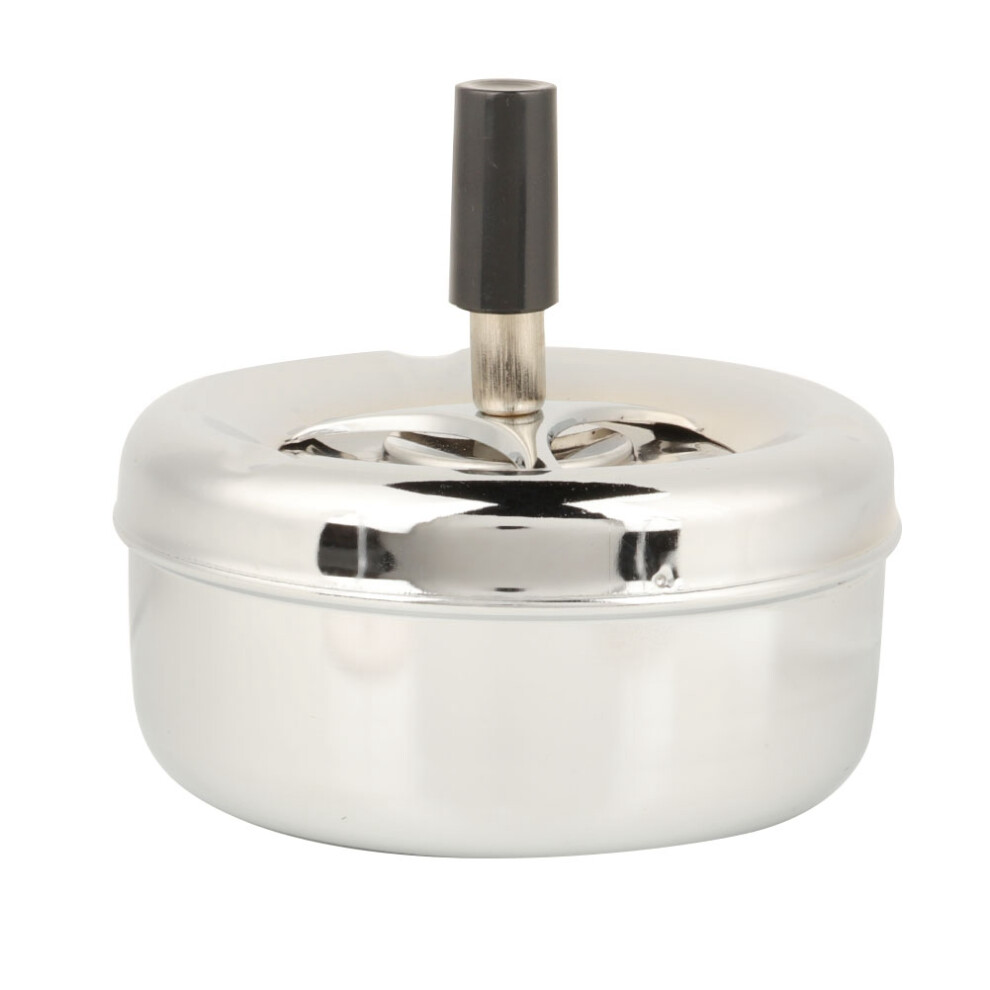 Spinning Mechanism Ashtray with Push Down Metal Ashtray Design Smokeless Covered for Home Office Use Multiscene Application with Smooth Finish Firepro