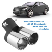 Universaler Edelstahl-Doppel-Abgasschlauch für Autos, 5,3-3,8 cm Durchmesser