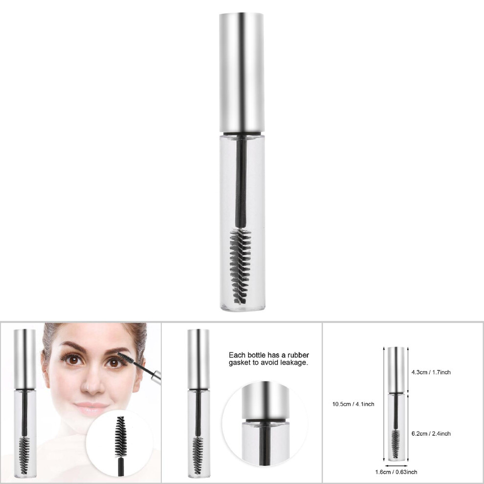 5 Colors 10ml Empty Mascara Tube with Brush, 10.5*1.6cm