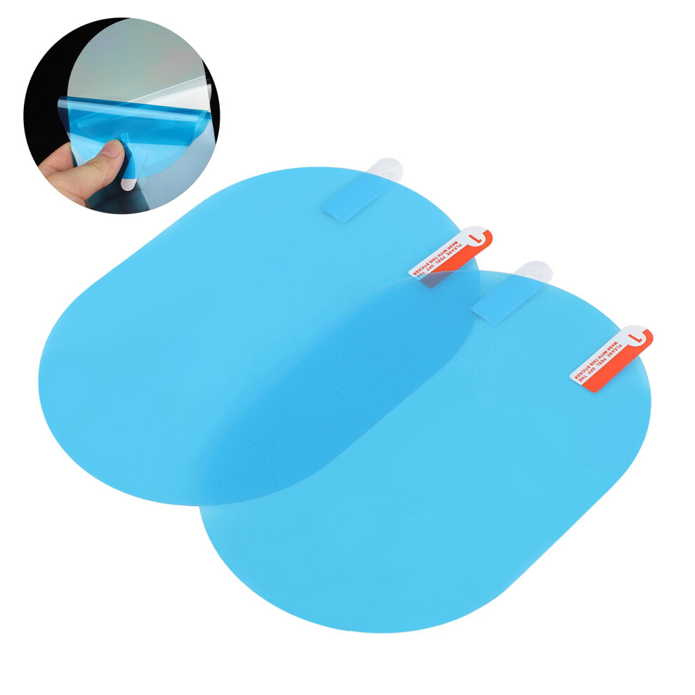Oval Anti-Fog Rainproof Rearview Mirror Film 100X145mm Protective Blue 7611363167045