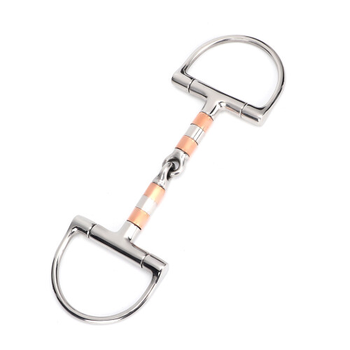 Horse Tool Accessory: 5" Stainless Steel Dee Bit Snaffle with Copper Rollers