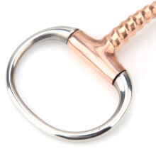 Stainless Steel Horse Chew Eggbutt Bit with Copper Corkscrew Mouth for Horses