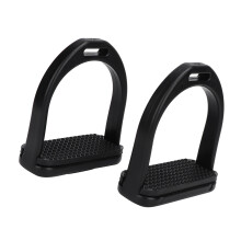 2 Pcs Heavy Duty Plastic Stirrups with Black Rubber Pad for Horse Riding Gear