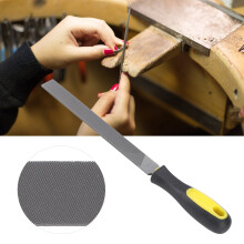 8in Steel Flat Mill File with Handle Coarse to Fine Teeth for Metal Shaping