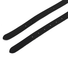 1 Pair 50cm Black Spur Straps with Stainless Steel Buckle for Horses