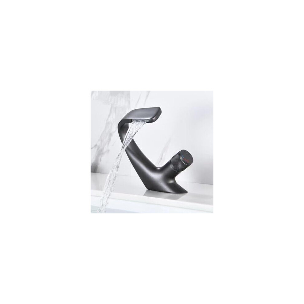 Bathroom Basin Faucet Hot And Cold Black Finish Vessel Sink Mixer Lavatory Faucet Brass Grey 9105992270590
