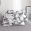 3Pcs Marbled Bedding Set EU Double Size White Polyester Pillowcase Quilt Cover 8