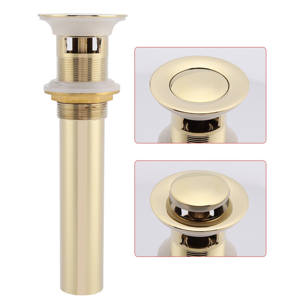 G1-1/4" Brass Bathroom Sink Pop Up Drain Assembly With Overflow Â Zirconium Gold 5061363173157