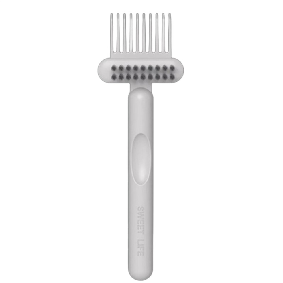 Gray Hairbrush Cleaner Tool | Portable Comb Cleaning Tool For Hairbrushes | 2In1 Cleaning For Travel, Home, Salon And Barber |