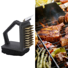 Multifunktionale 3-in-1 BBQ-Reinigungsbürste aus Edelstahl