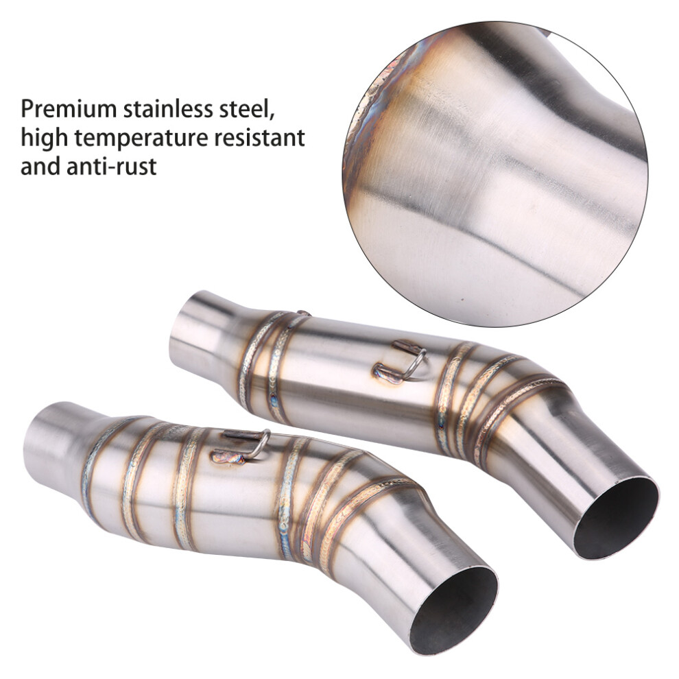 Motorcycle Exhaust Middle Link Pipe Adapter For Kawasaki Z1000 2010-2014, 51Mm, Silver 4631363171791