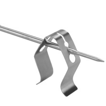 Grillclip aus Edelstahl, Thermometer-Sondenhalter, Mehrfachanschluss-Thermometer-Halterung, langlebig und hitzebeständig, Dreiloch-Design für