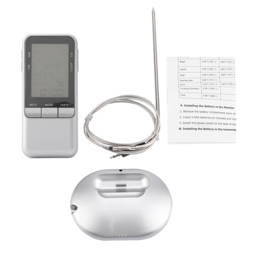 Instant Read BBQ Thermometer For Grilling Smoking Roasting LCD Screen Timer Function High Precision Digital Cooking Thermometer With Alarm