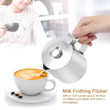 Milchaufschäumer aus Edelstahl, 350 ml, Kännchen mit Deckel für Kaffee & Latte Art