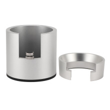 Hållare för espressofilter med doseringstratt, premium aluminiumkonstruktion, användarvänlig design för 58 mm maskiner, höjdjusterbart vred och