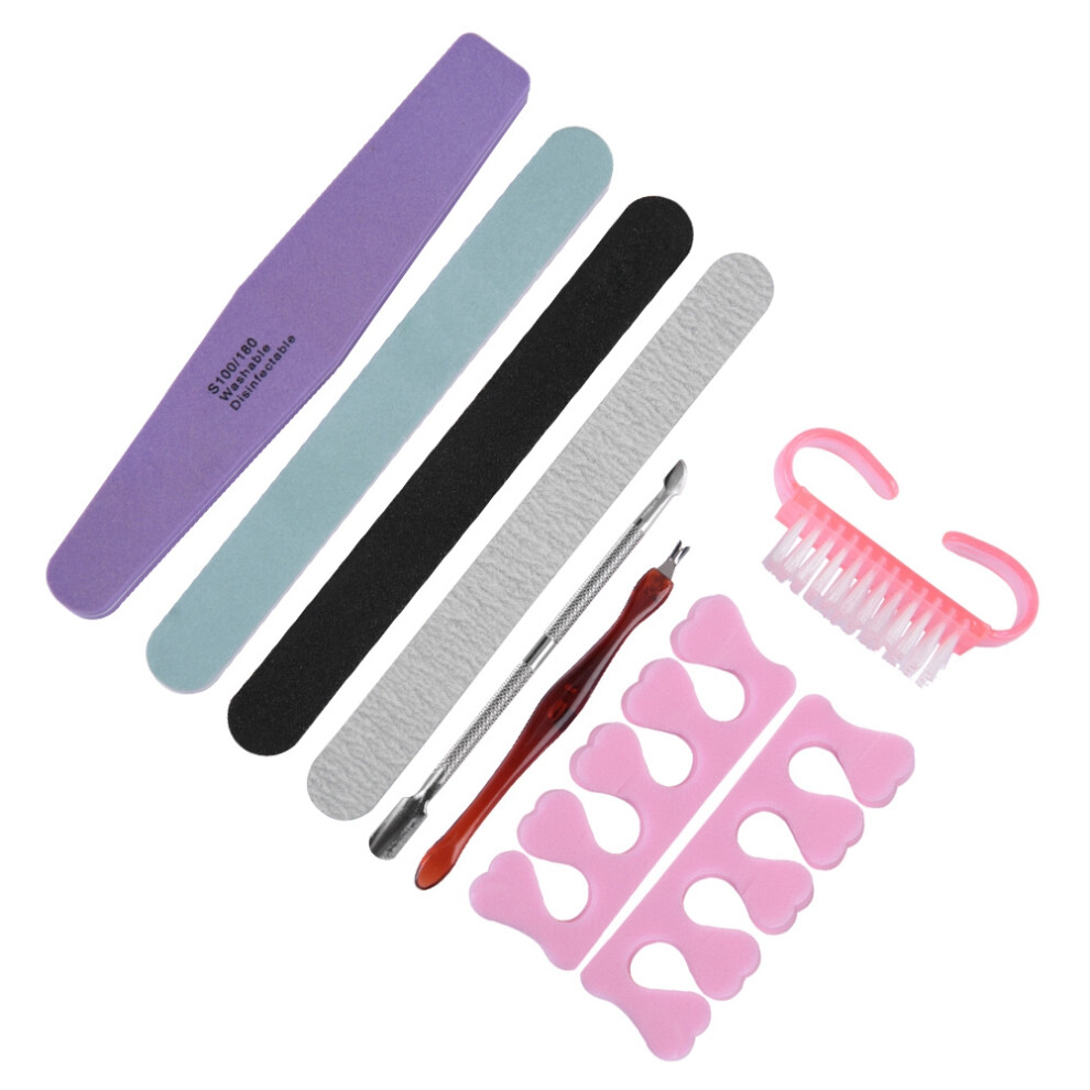 8Pcs DIY Nail Art Manicure Tool Set: Buffers Files & Sponges