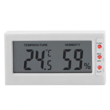 Mini-hygrometer for reptiler, digitalt termometer, temperatur- og fuktighetsmåler, lettlest, stor LCD-skjerm, slank kropp, FC-enhetsbryter, rask og