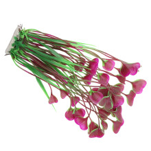 Aquarium-Wasserpflanzen-Dekoration - Plastik-Fischtank-Ornament leuchtendes Weinrot 18 cm
