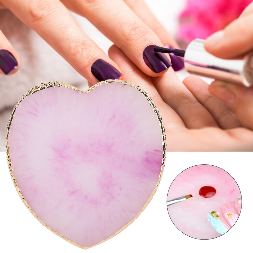 Purple Delicate Resin Heart Nail Art Palette, Compact & Eco-Friendly