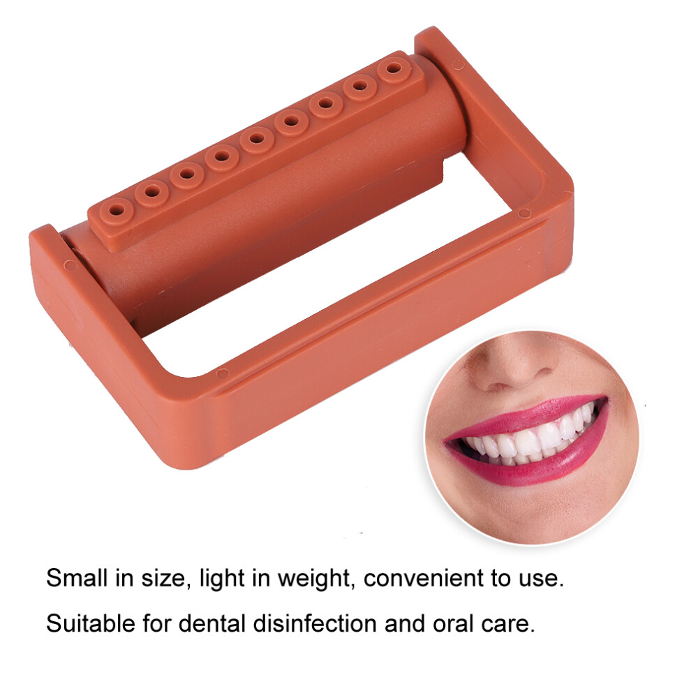 9 Holes Disinfection Box for Dental Burs Holder Autoclavable Orange Oral Care