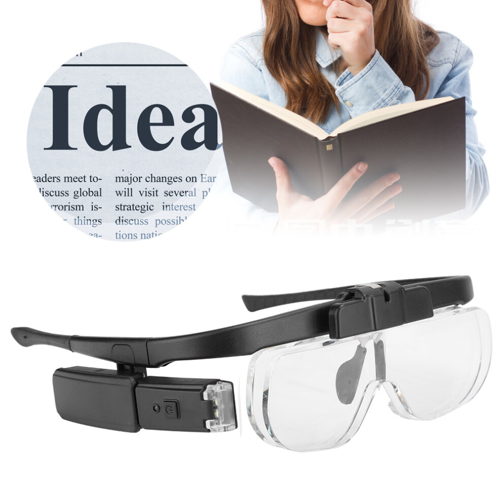 4.5x Adjustable LED Wearable Magnifier Glasses for Reading